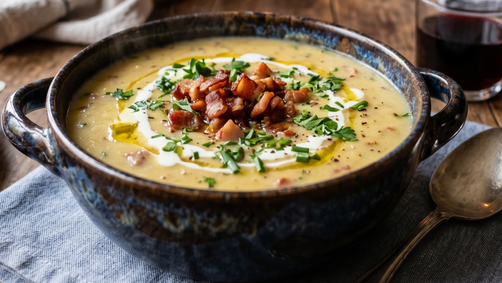 CALDINHO CREMOSO DE BATATA COM BACON caldinho-cremoso-de-batata-com-bacon