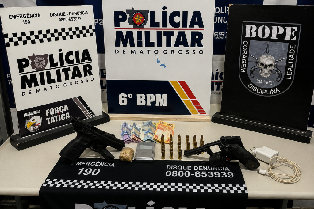 pm-detem-cinco-suspeitos-com-armas-e-drogas-em-caceres