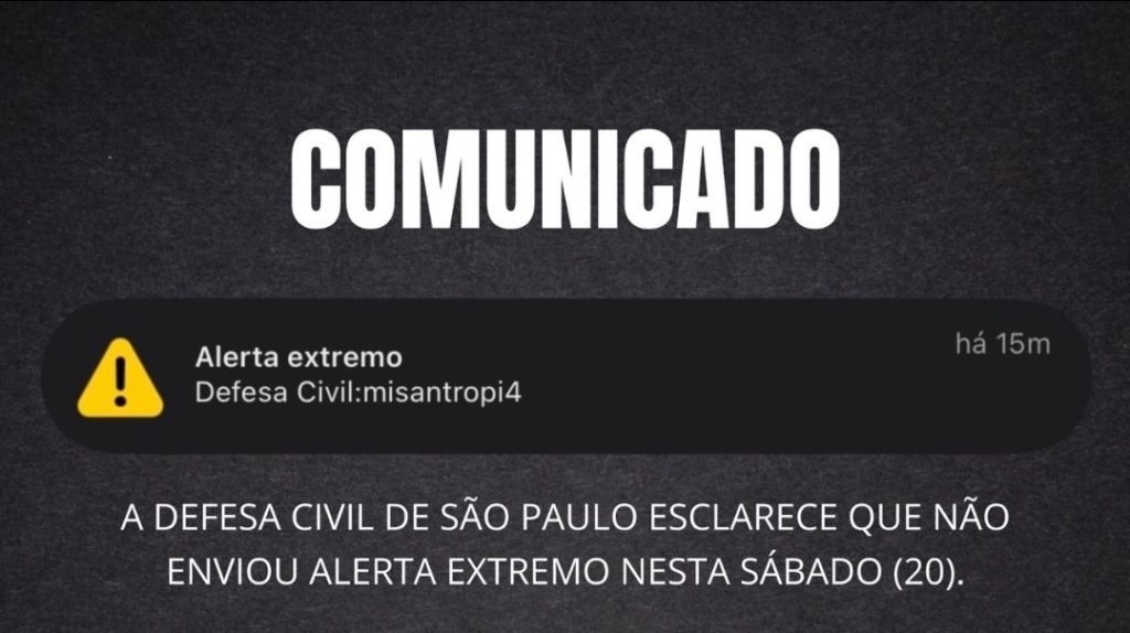DEFESA CIVIL DE SÃO PAULO ESCLARECE ENVIO DE ALERTA defesa-civil-de-sao-paulo-esclarece-envio-de-alerta
